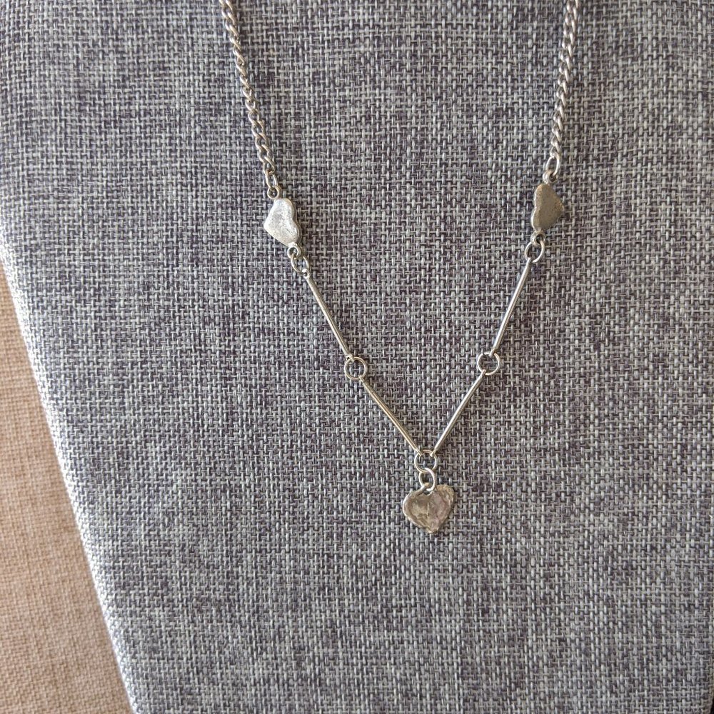 Silver Heart Necklace Engraved Kisses